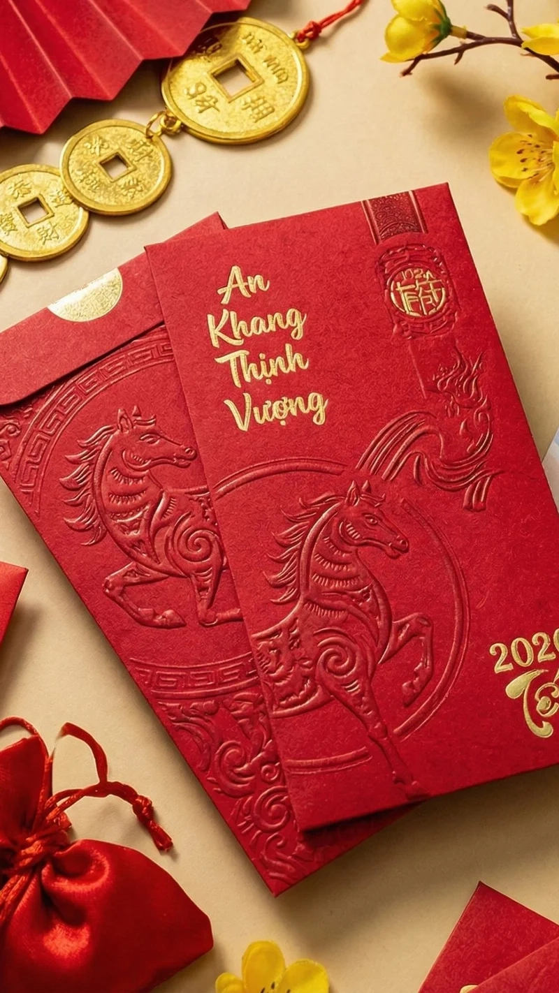 Xuân về vui tươi nhờ Ảnh bao lì xì đỏ ngày xuân