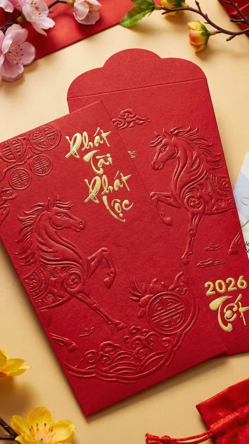 Mừng năm mới may mắn với Ảnh bao lì xì đỏ mừng năm mới
