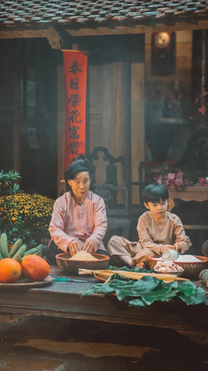 Bộ ảnh nguyên liệu gói bánh chưng