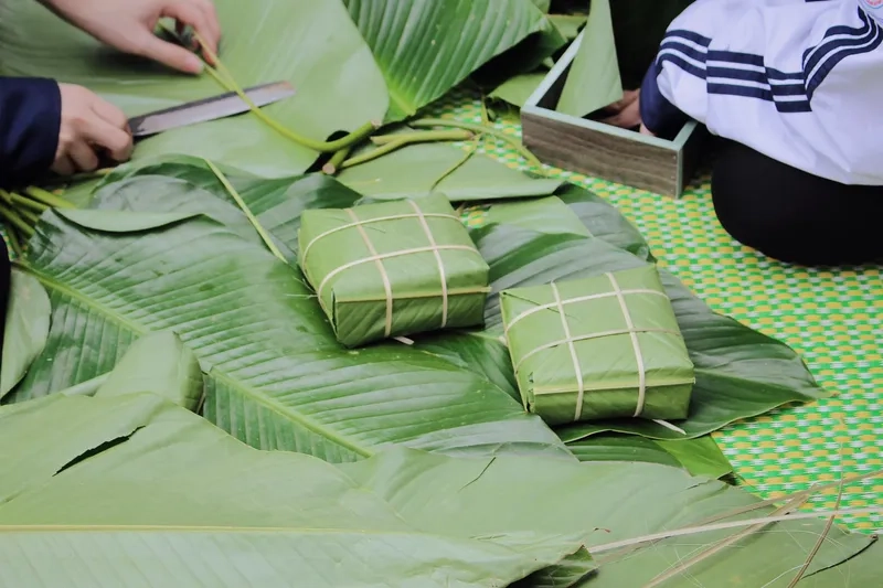 Tấm ảnh bánh chưng vuông vắn đẹp