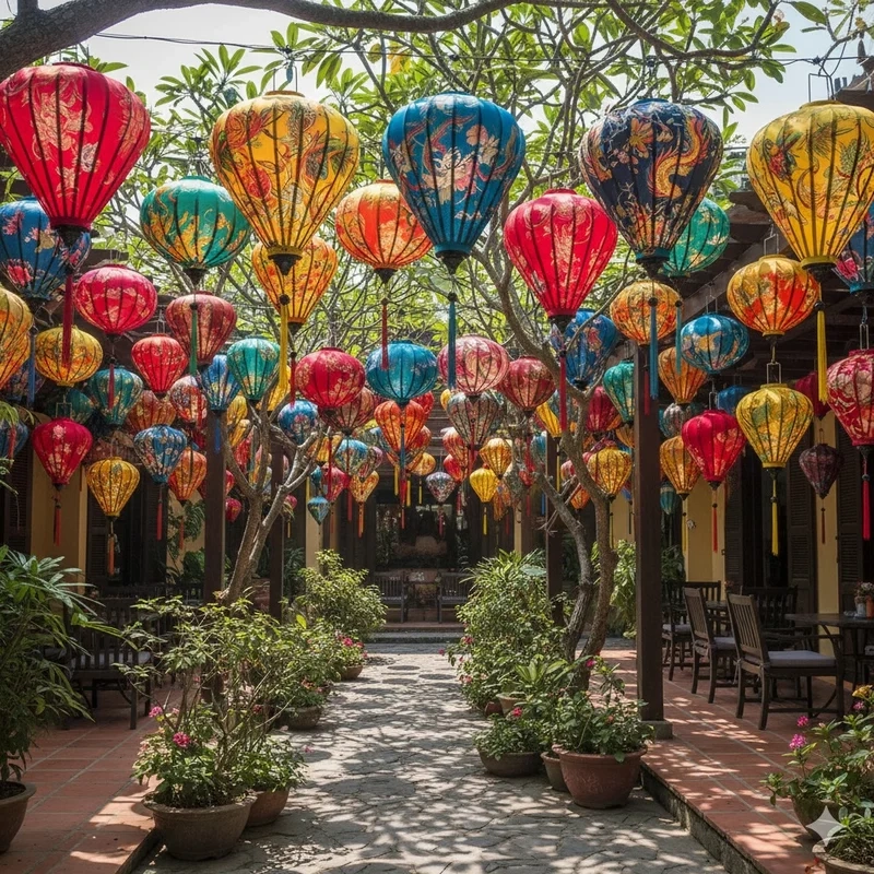 Xuân về tươi vui nhờ ảnh lồng đèn hội an xuân