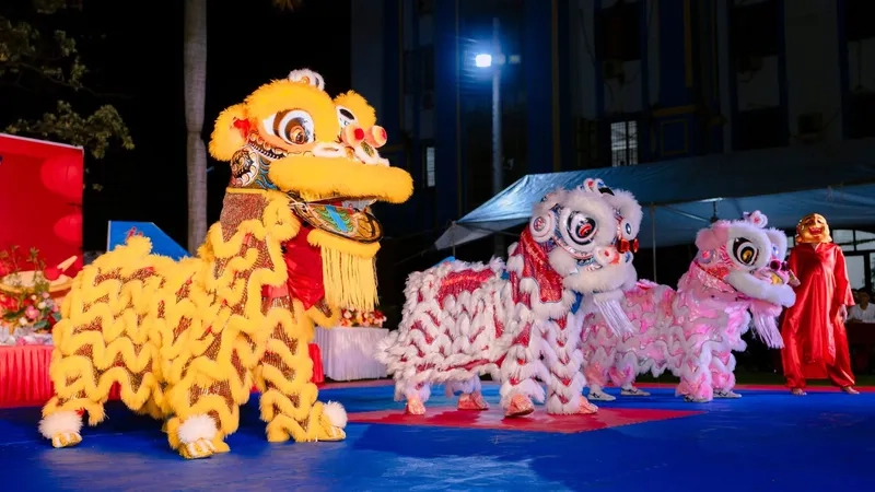 Xem ảnh đội múa lân tết sành