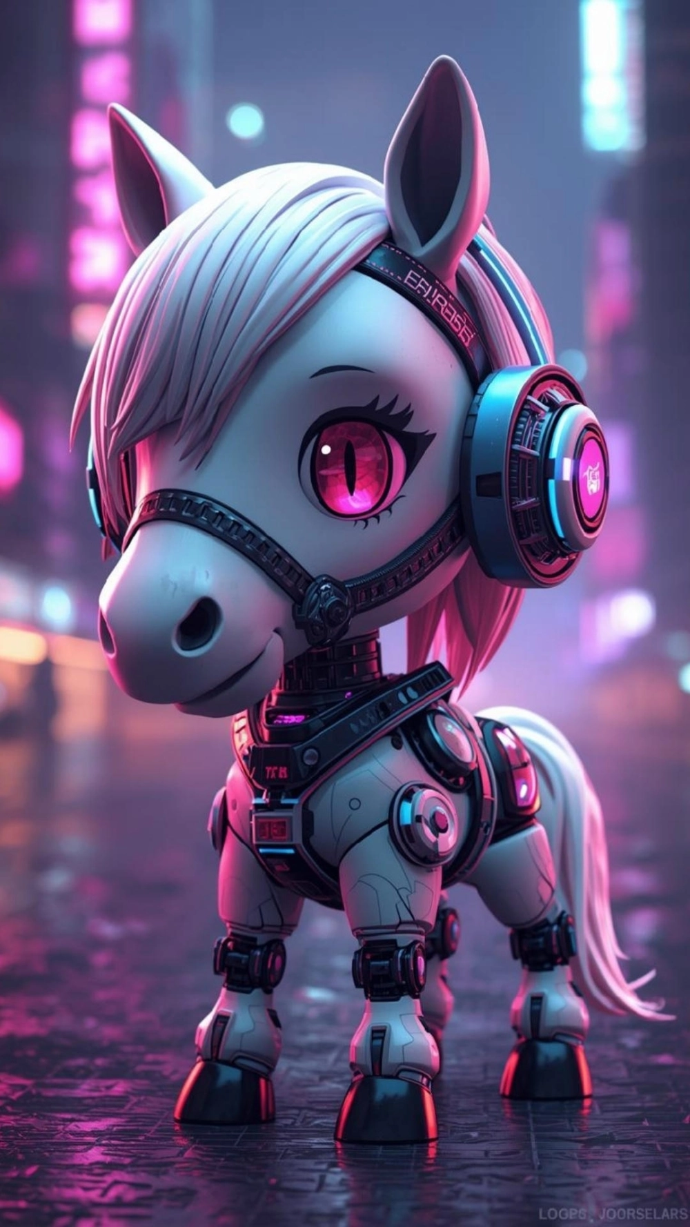 Ngựa chibi và mèo thần tài chiêu tài rước lộc