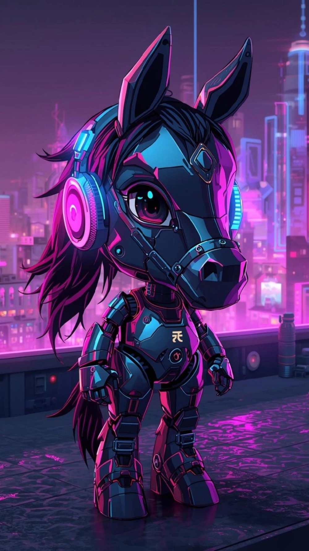 Hình nền ngựa chibi pastel nhẹ nhàng thanh lịch