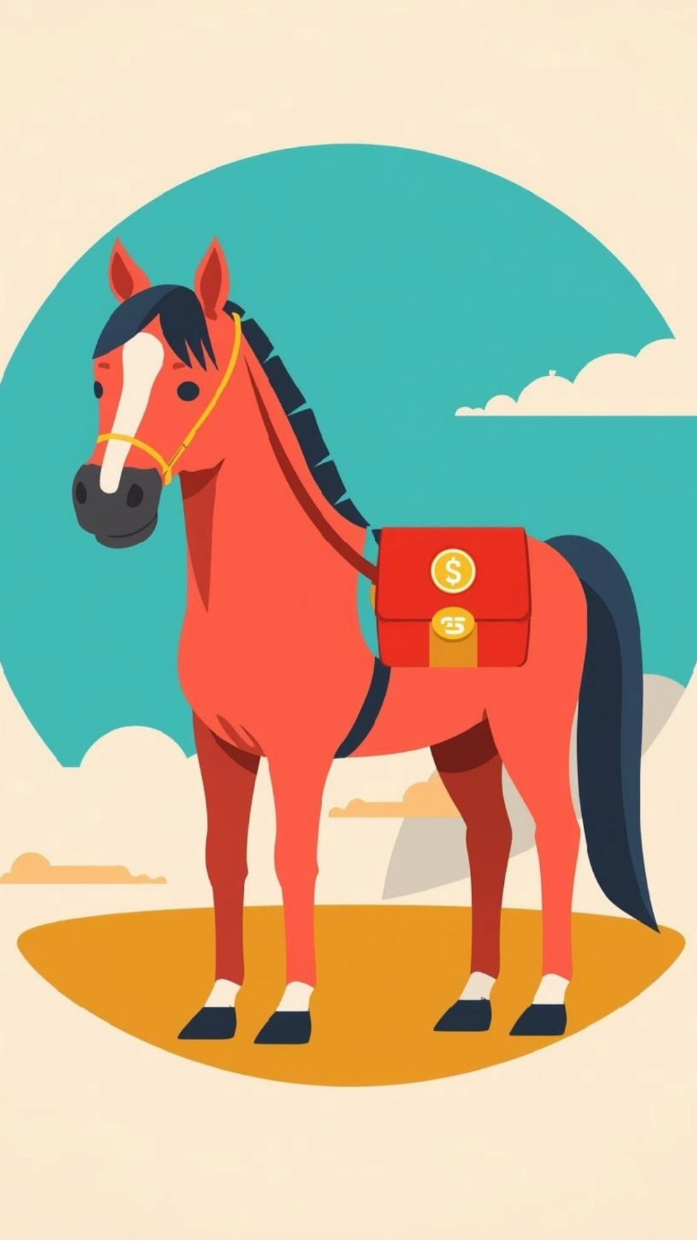 Hình nền ngựa lì xì may mắn cát tường