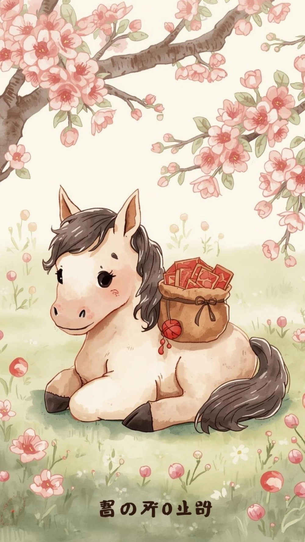 Ảnh ngựa nhận lì xì tết rạng rỡ