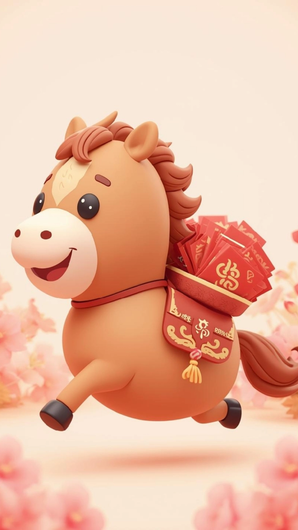 Ảnh ngựa và phong bao đỏ rực rỡ