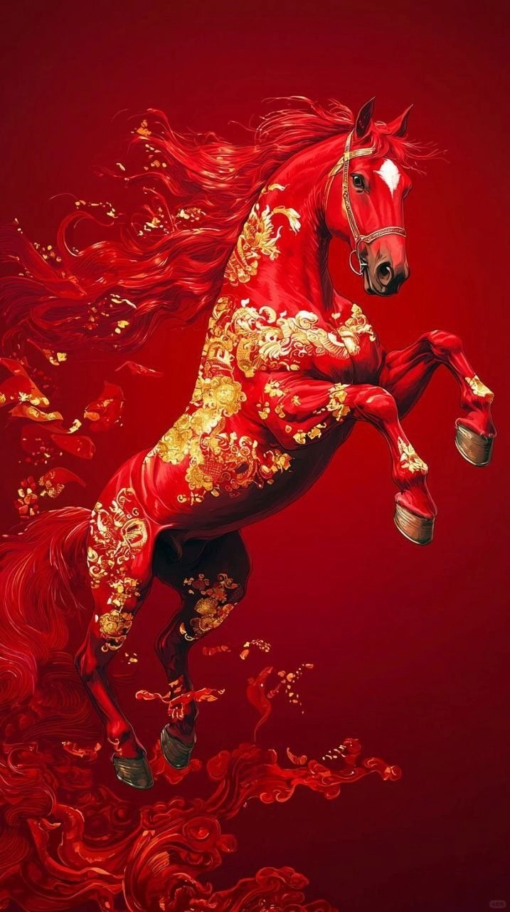 Hình nền ngựa vẽ tay nghệ thuật đầy tinh tế cho điện thoại