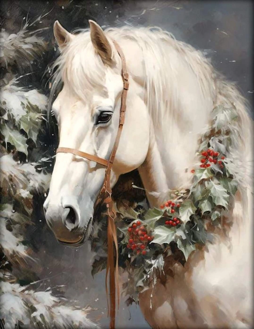 Tranh vẽ ngựa tết 2026 biểu tượng của sự tài lộc và may mắn