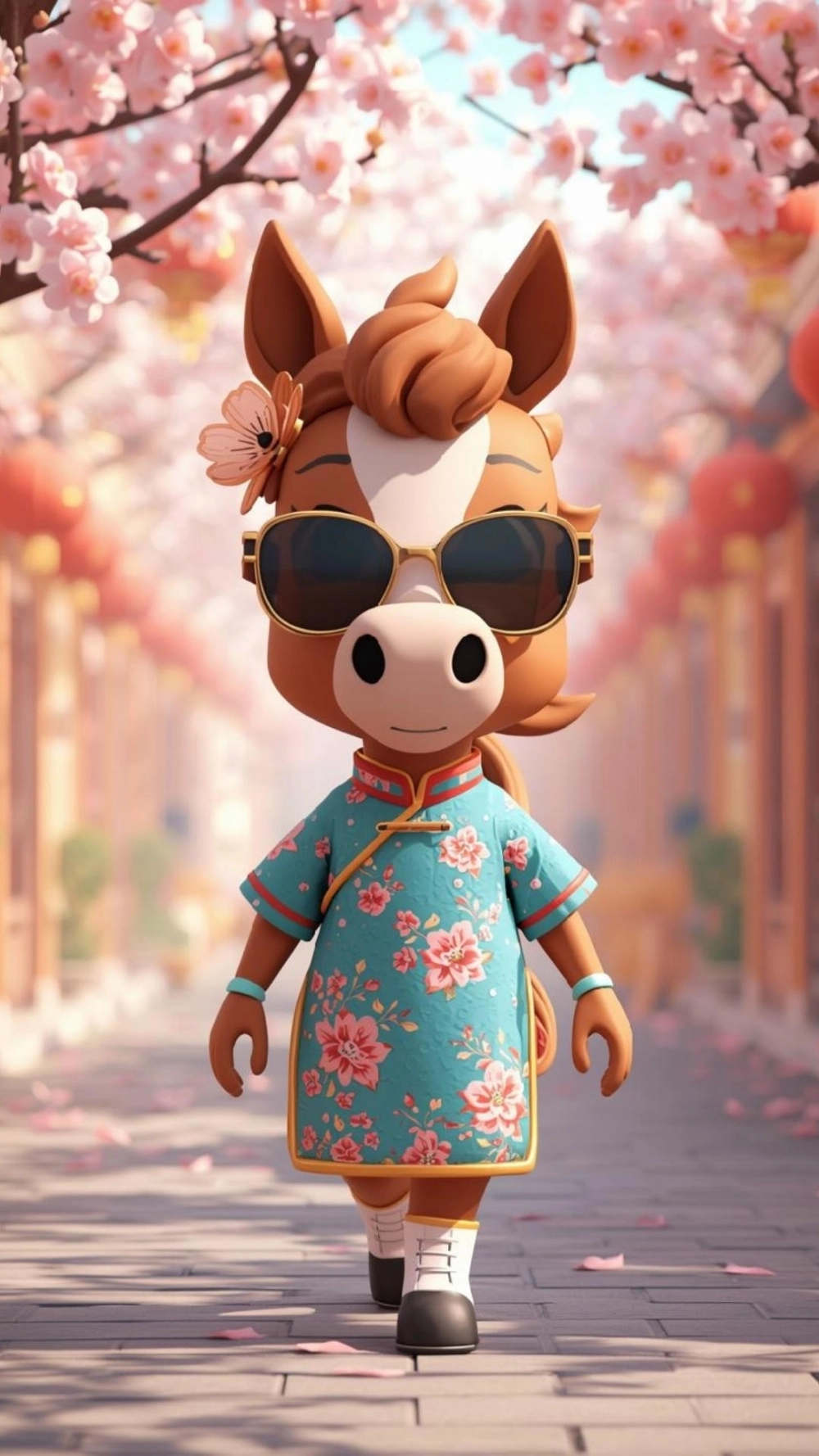 Ngựa bính ngọ áo dài vàng phú quý