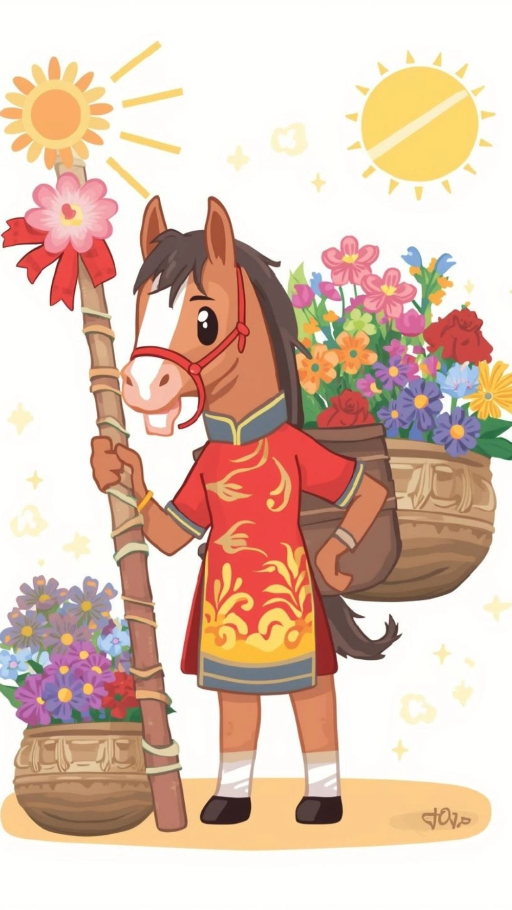 Hình nền gia đình ngựa mặc áo dài sum vầy