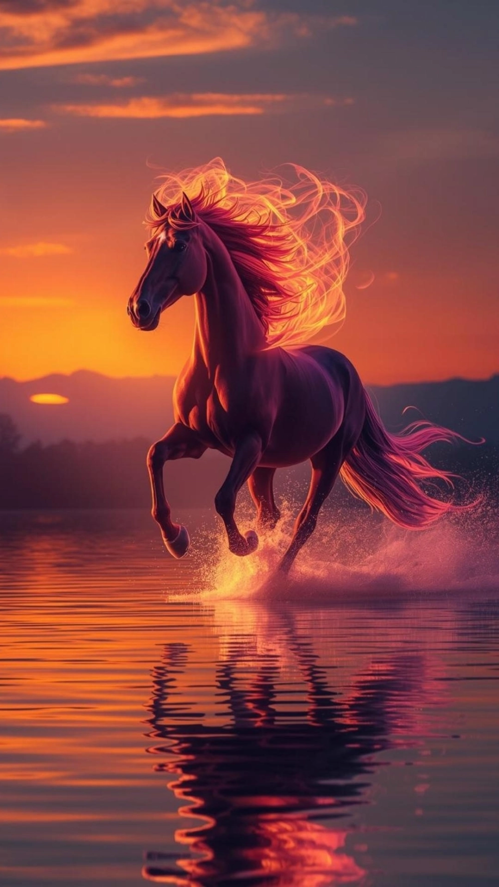 Hình nền ngựa may mắn 2026 rực rỡ đón xuân