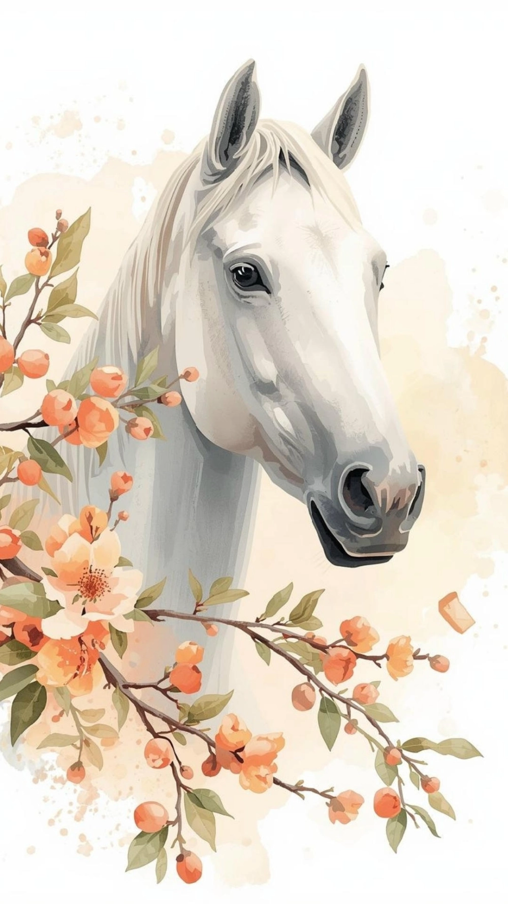 Hình nền tết hoa mai con ngựa tài lộc