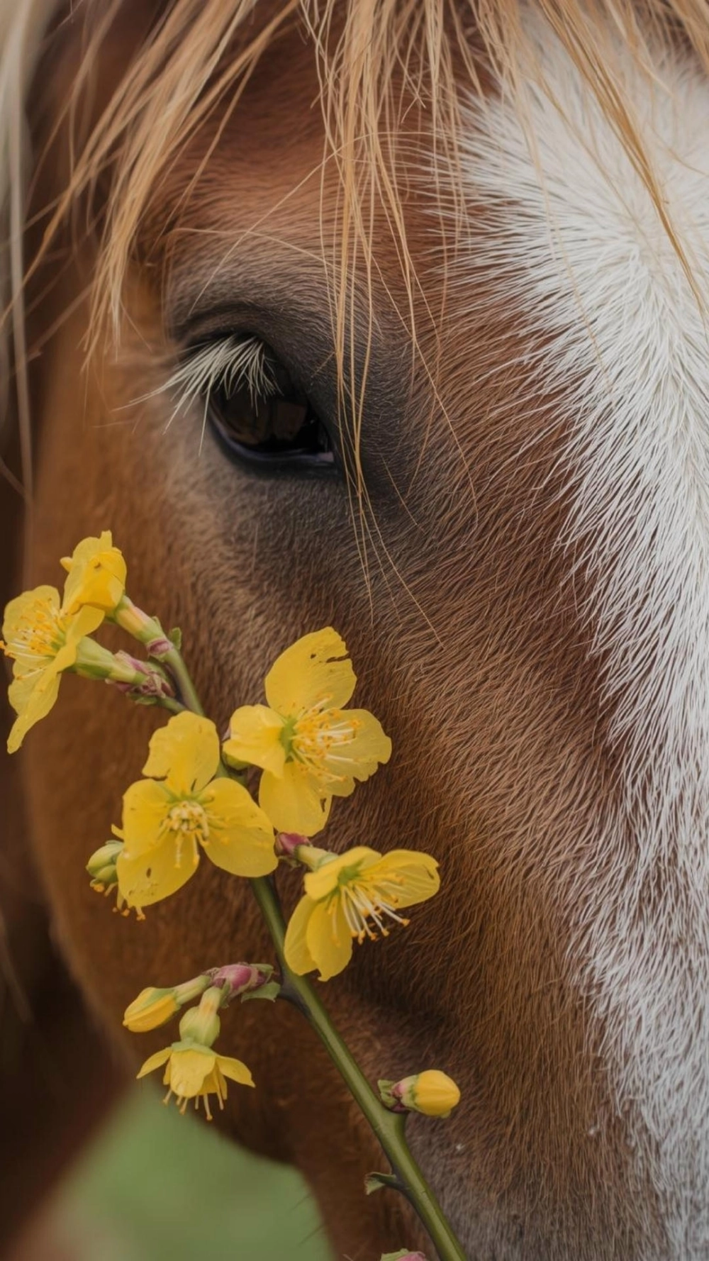 Ảnh ngựa dưới gốc mai cổ thụ ngày tết