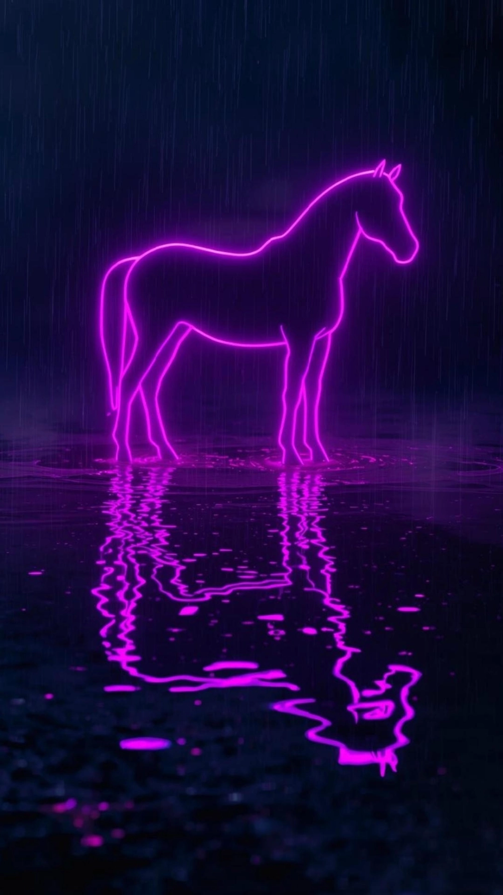 Hình nền ngựa neon xanh mang lại cảm giác tươi mới