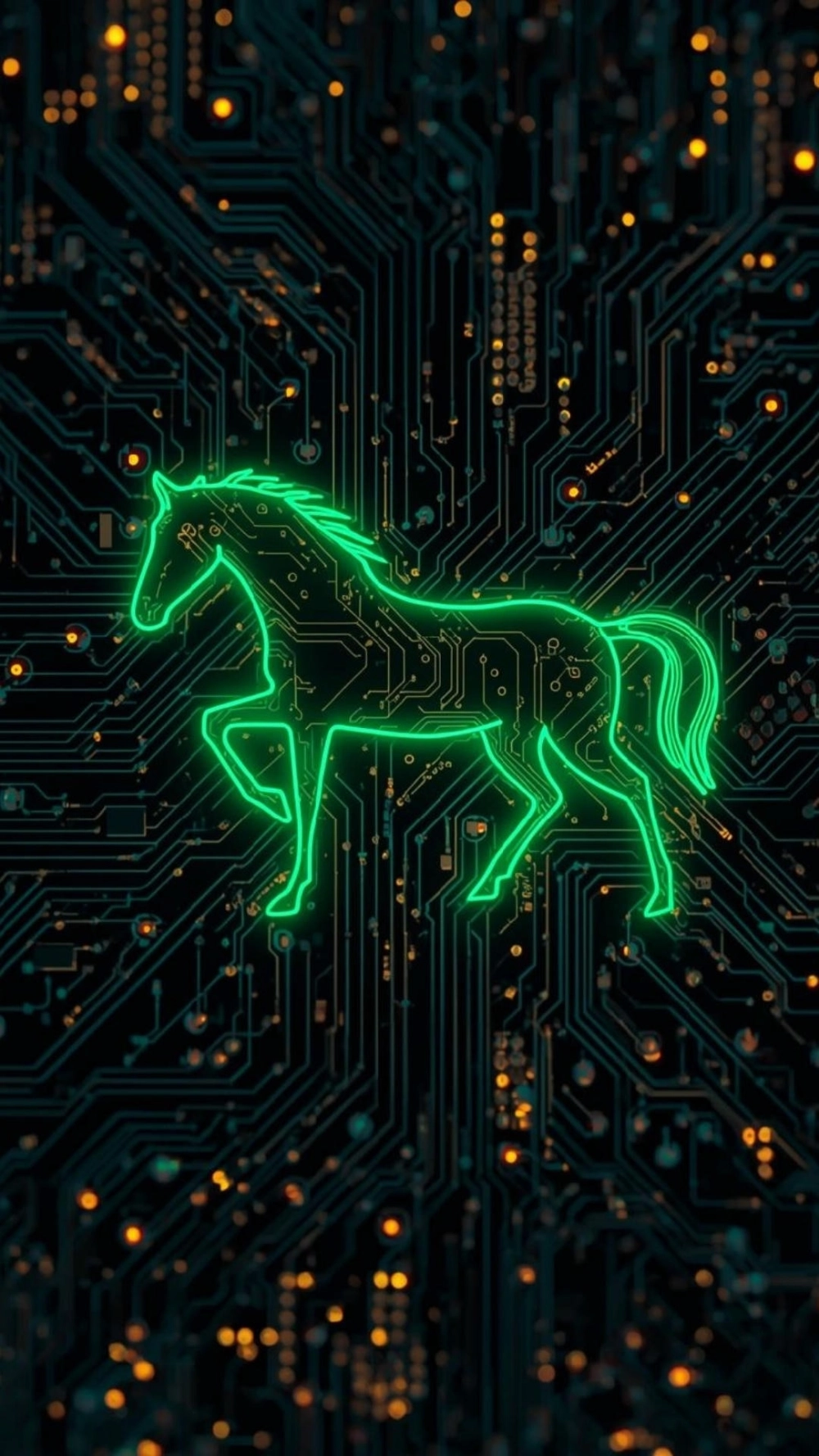 Ảnh ngựa laser với những đường cắt ánh sáng sắc lẹm
