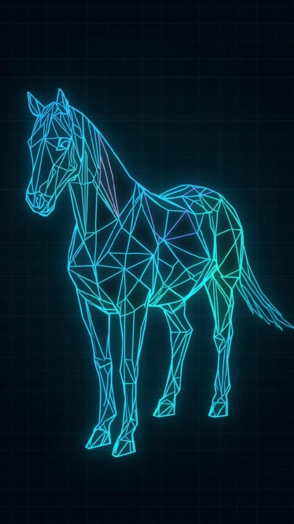 Ngựa robot neon mạnh mẽ và hiện đại