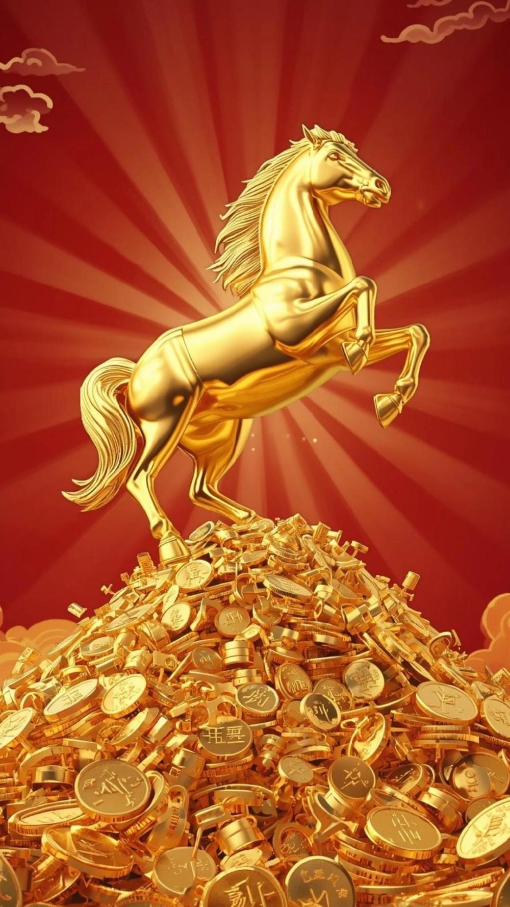 Ảnh ngựa ai 3d sống động như thật trên nền mây trắng