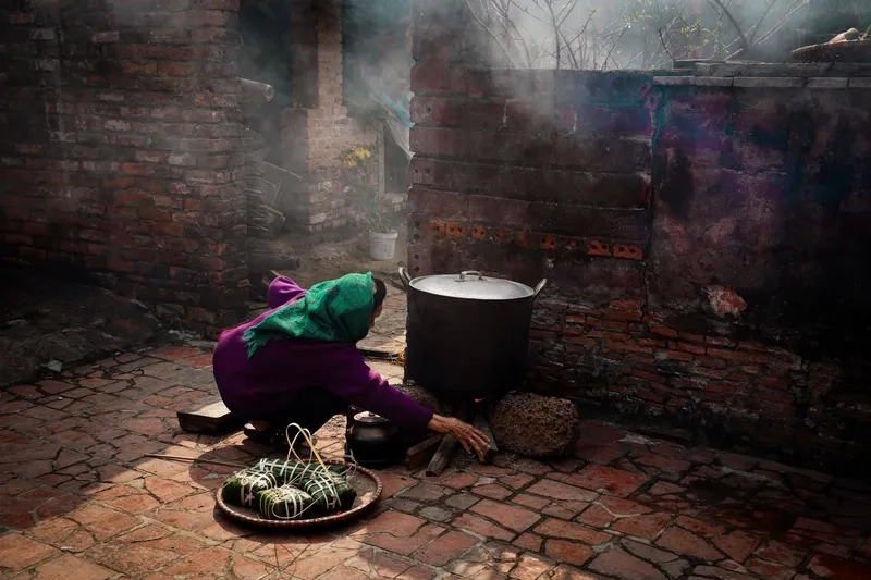 Tấm ảnh tết quê em mộc mạc bình dị