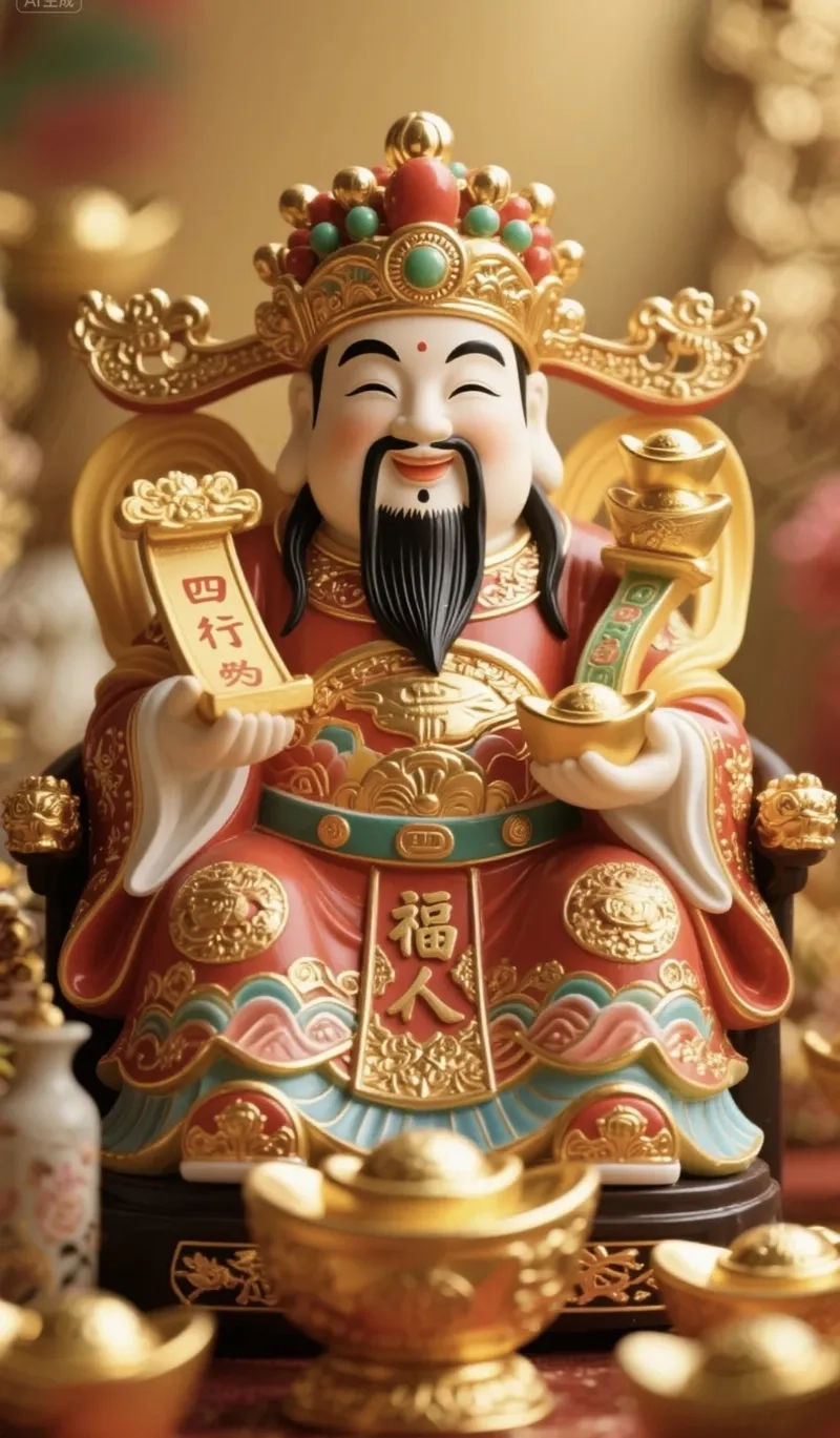 Tải ảnh thần tài sắc nét kết hợp hình nền thần tài 3d