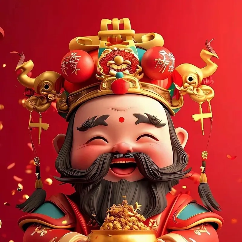 Ảnh thần tài 4k sắc vàng biểu tượng giàu sang