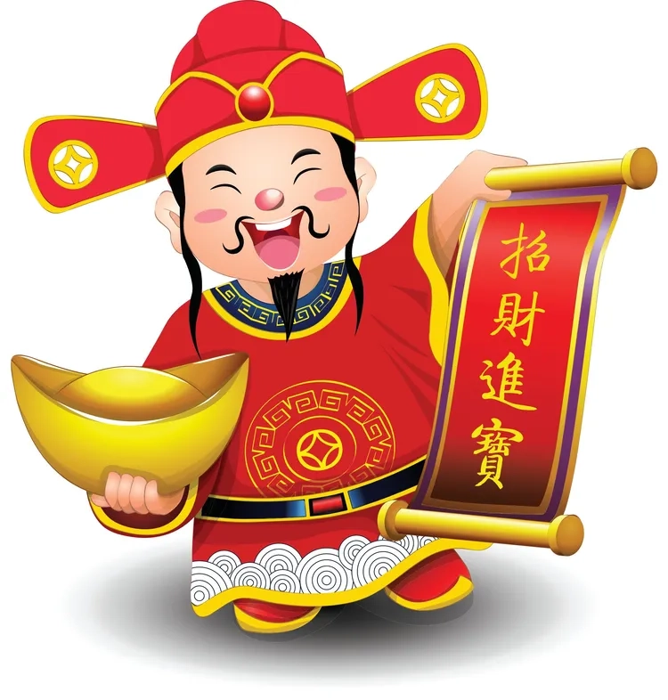 Ảnh thần tài chibi may mắn hút tài khí tốt