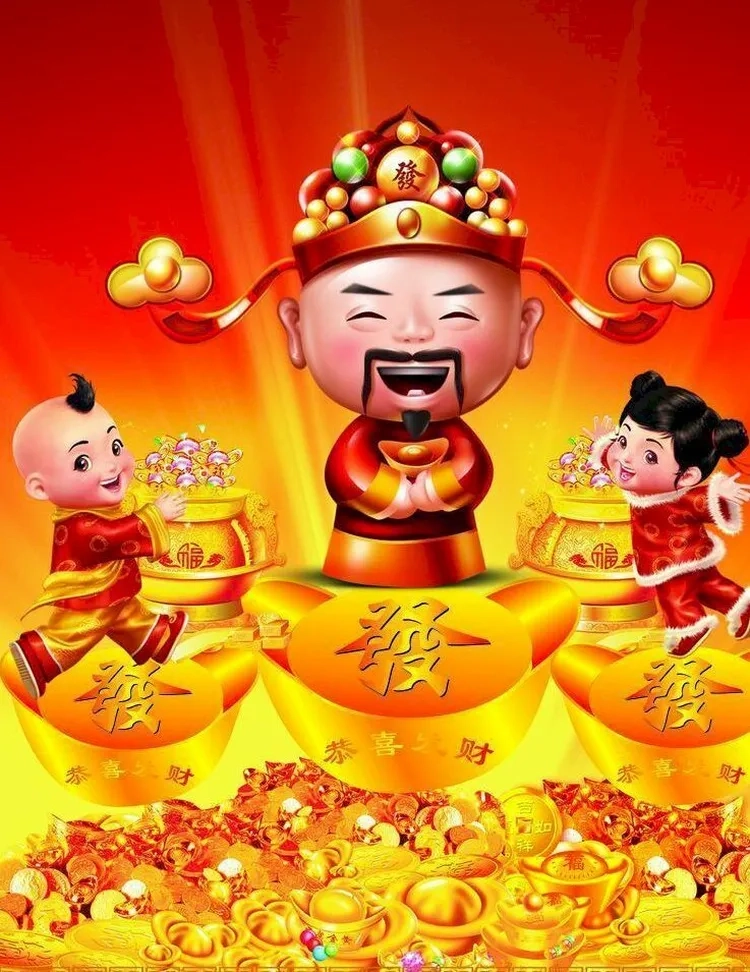Ảnh thần tài chibi phong thủy chiêu tài lộc