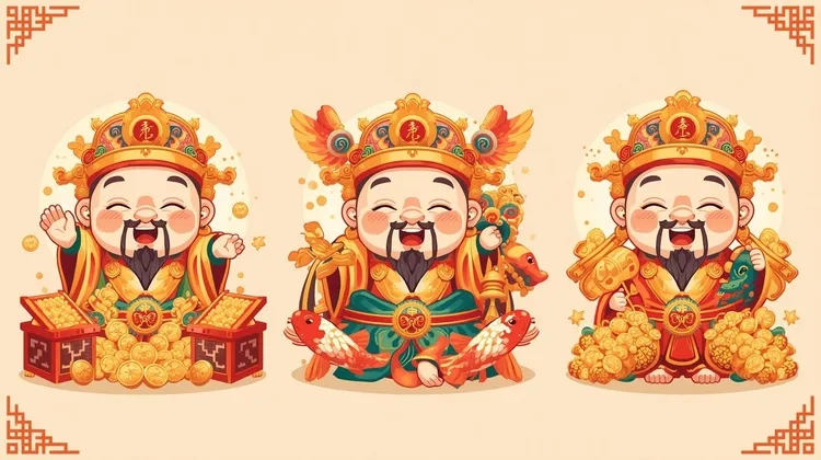 Ảnh thần tài chibi mang nét dễ thương thu hút tài lộc