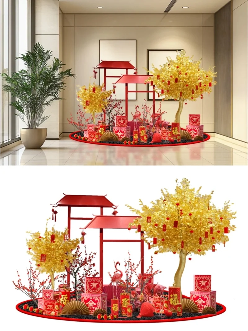 Không gian sang trọng nhờ ảnh tiểu cảnh tết sang trọng