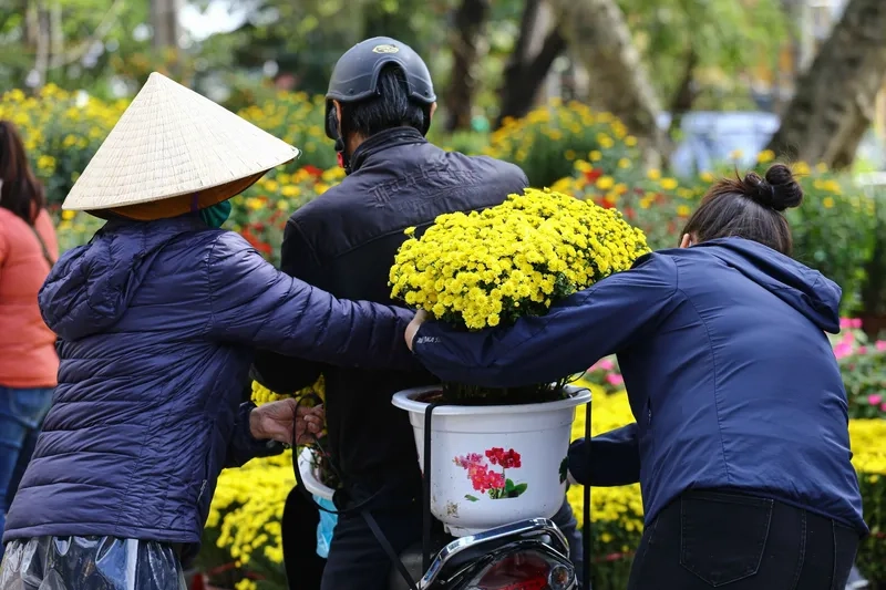 Nét chợ hoa tết ngập tràn sắc xuân
