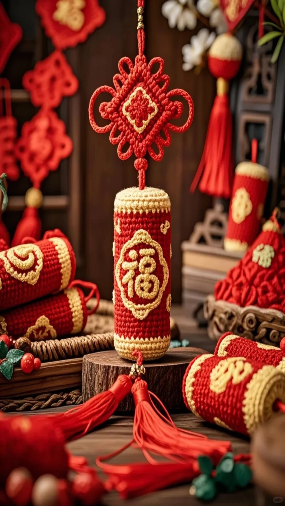 Giữ sự tinh giản với Hình nền dây treo Tết đơn giản