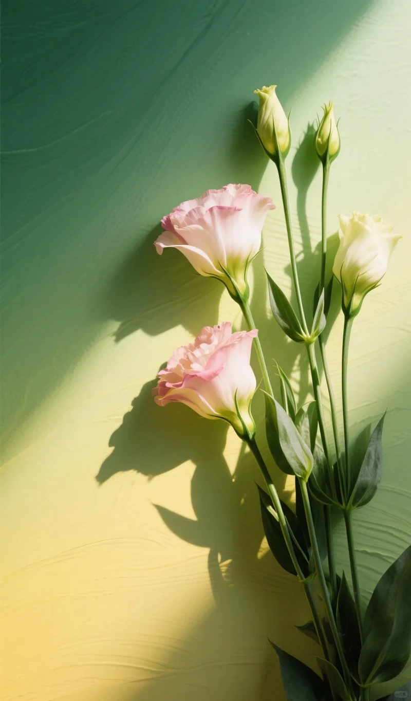 Hình nền hoa cát tường nền xanh mang hơi thở thiên nhiên