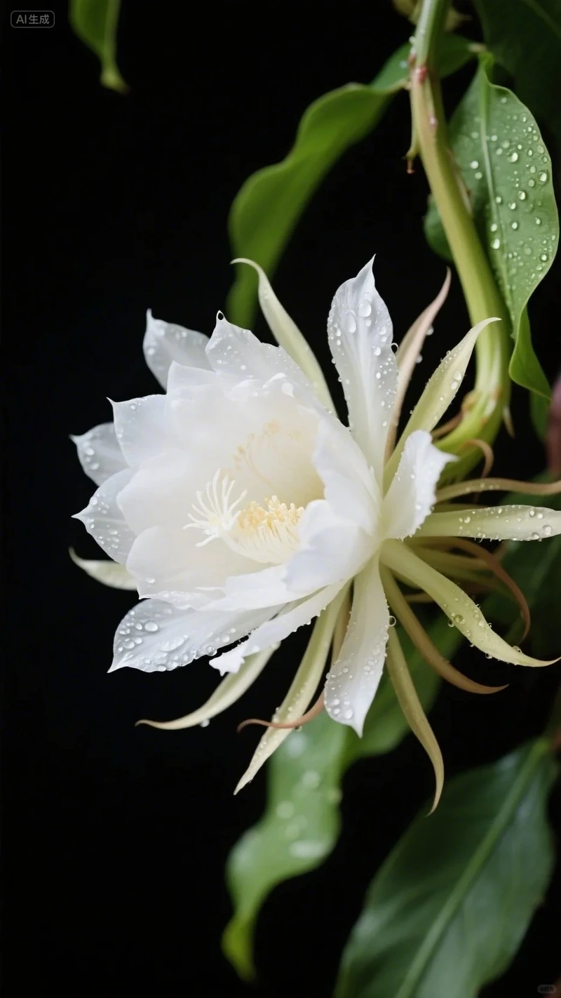 Hình nền hoa quỳnh nền đen tăng chiều sâu huyền ảo