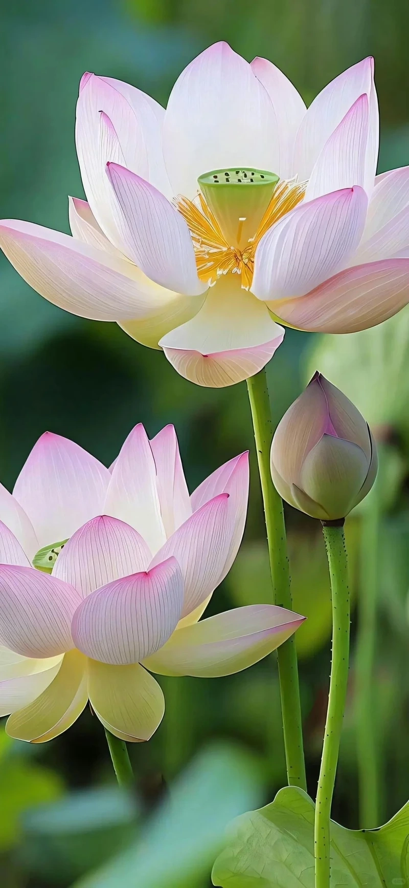 Hình nền hoa sen hồng thiên nhiên hài hòa và dịu mắt