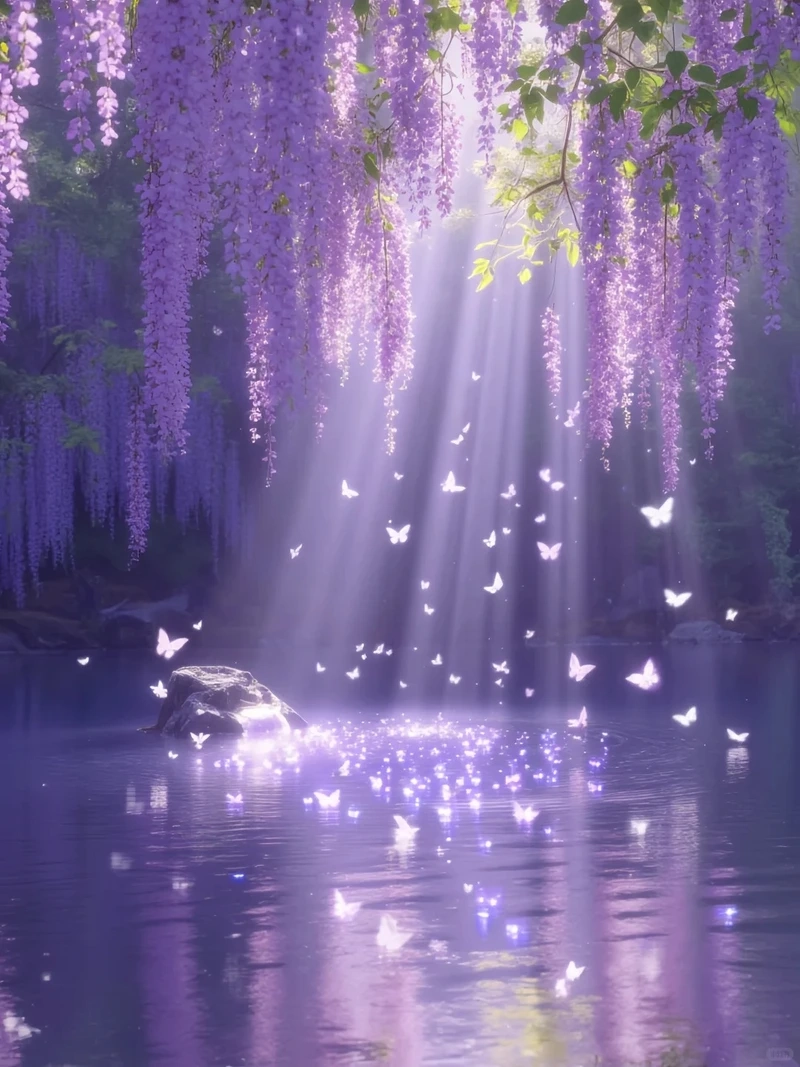 Đắm chìm cảm xúc cùng hình nền hoa tử đằng lãng mạn