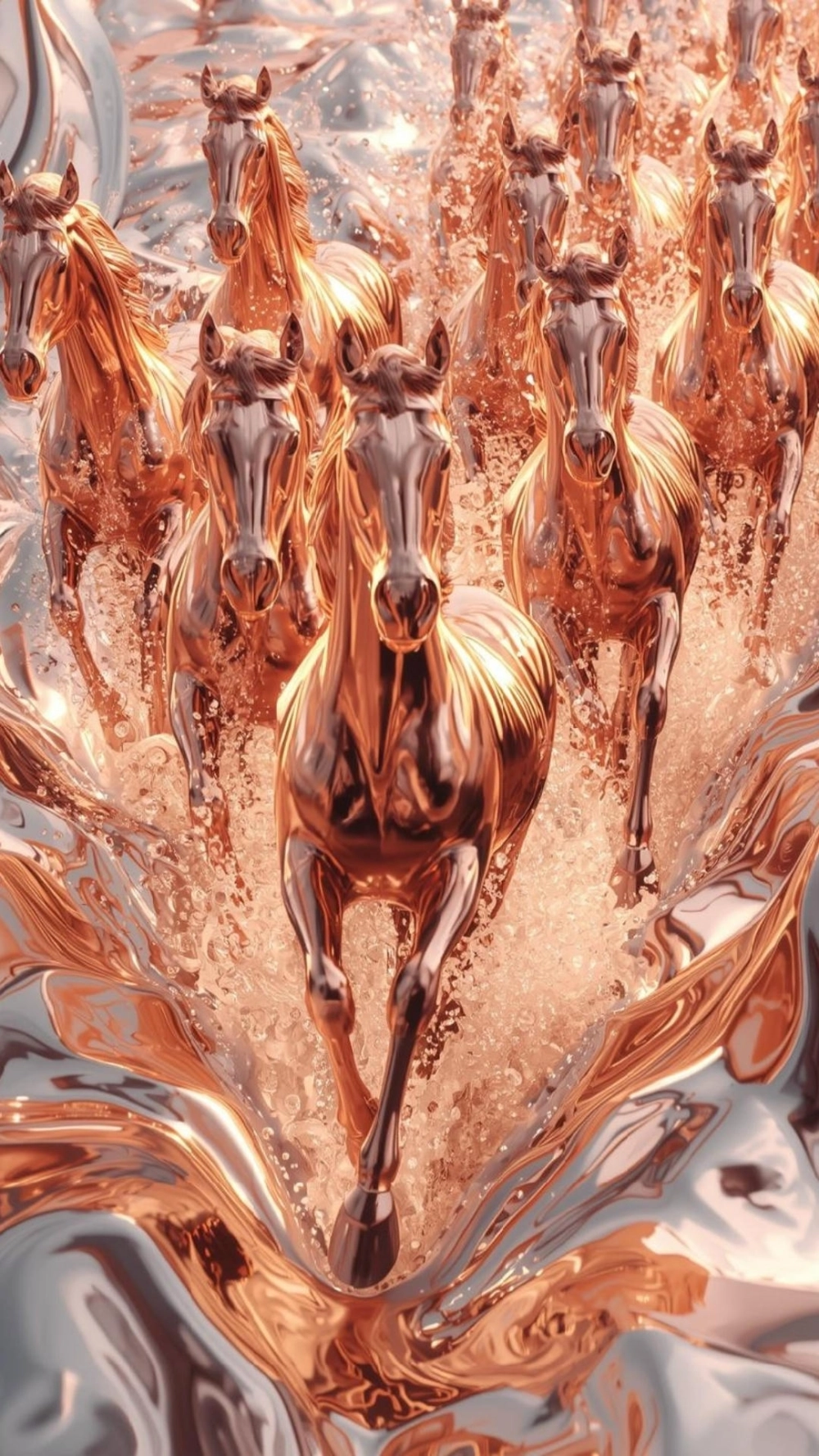 Ngựa Bính Ngọ nền đen vàng nổi bật uy nghi