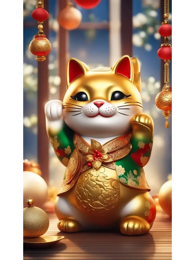 Tạo cảm giác tài lộc nhờ hình nền mèo thần tài