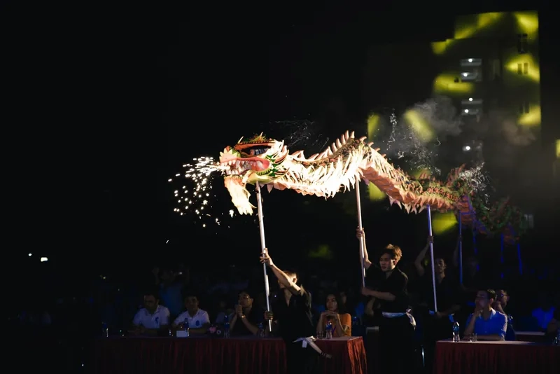 Mẫu hình nền múa rồng nghệ thuật cao