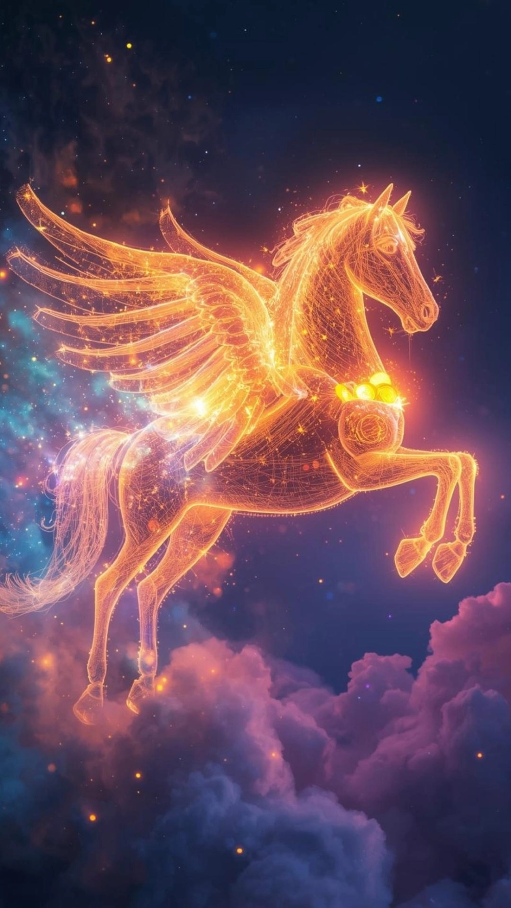 Ảnh ngựa cõng túi vàng 2026 đầy sang trọng