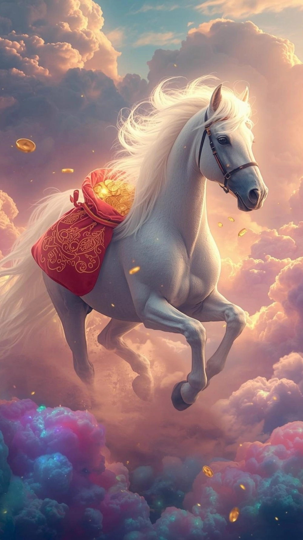 Hình nền ngựa kéo xe tiền phong cách 3D sống động