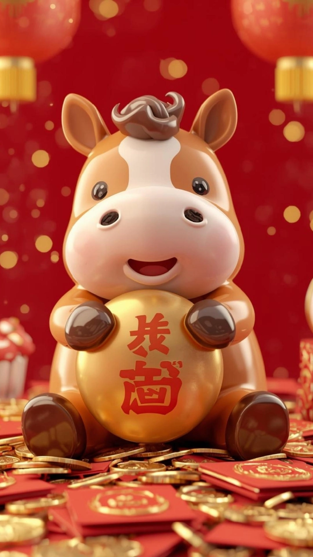 Linh vật ngựa 3d bính ngọ dát vàng sang trọng đón tài lộc