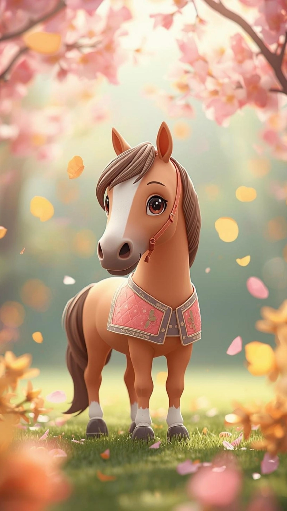 Hình nền ngựa 3d ảo diệu với sắc màu huyền bí lung linh