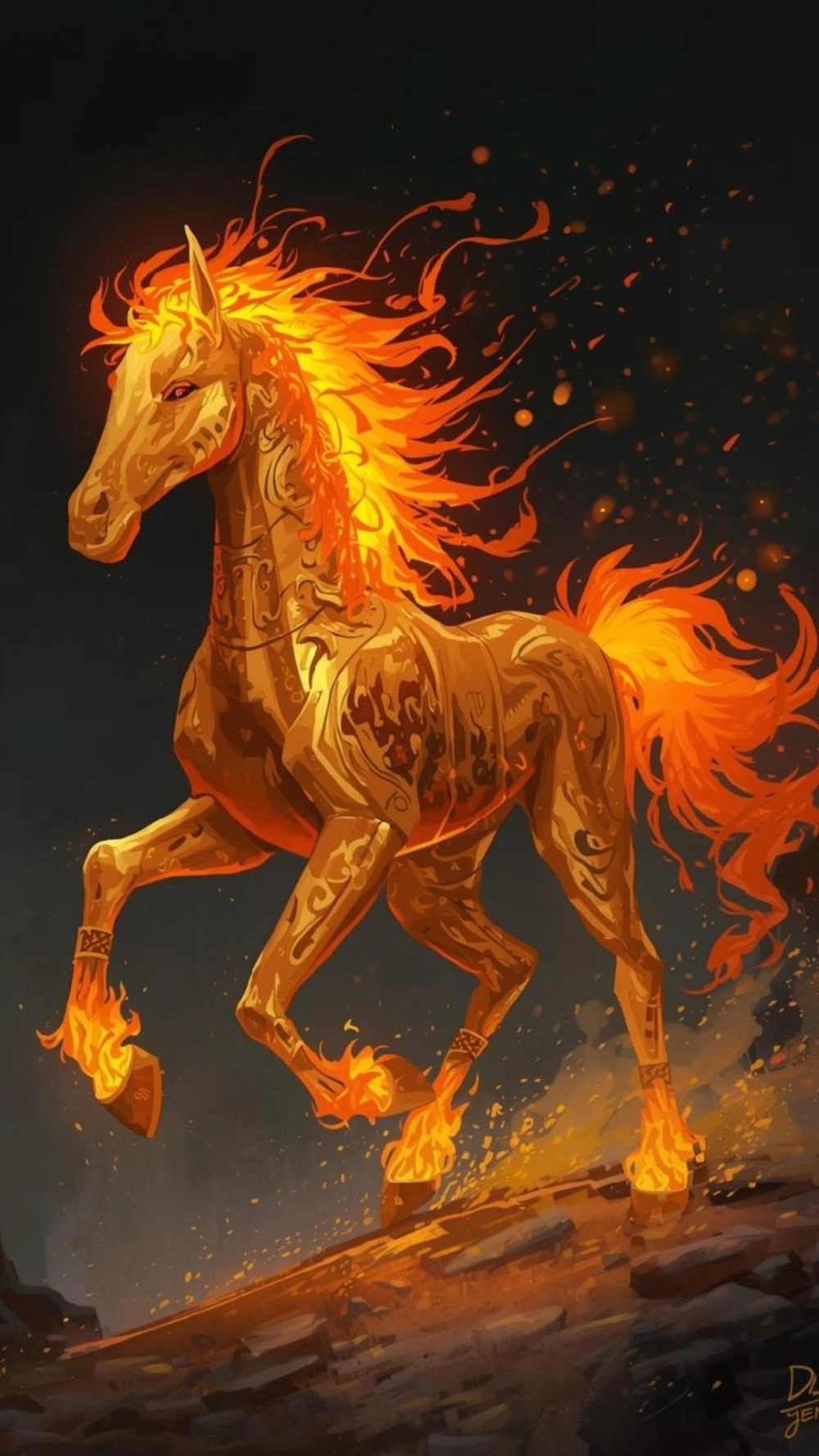 Ngựa bính ngọ đúc vàng nguyên khối đầy uy quyền