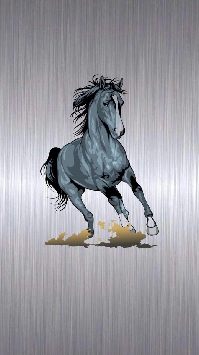 Hình nền ngựa trắng đen tối giản đầy cá tính