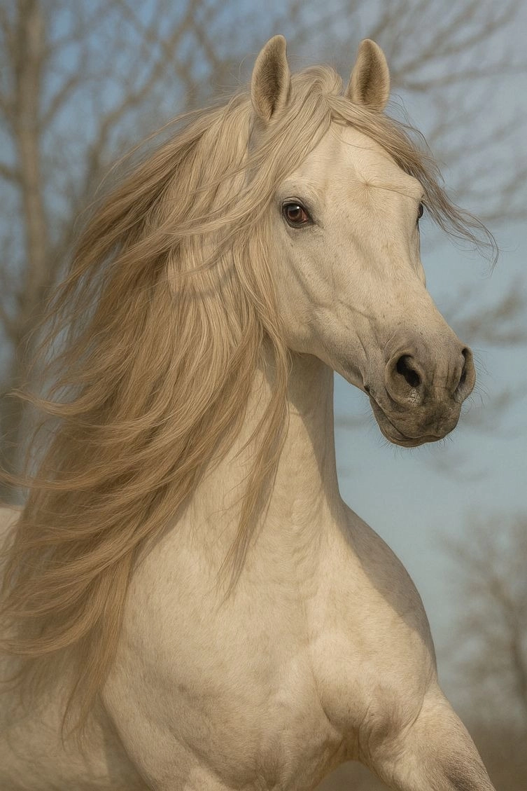 Hình nền ngựa đen ngầu trên nền tối huyền bí