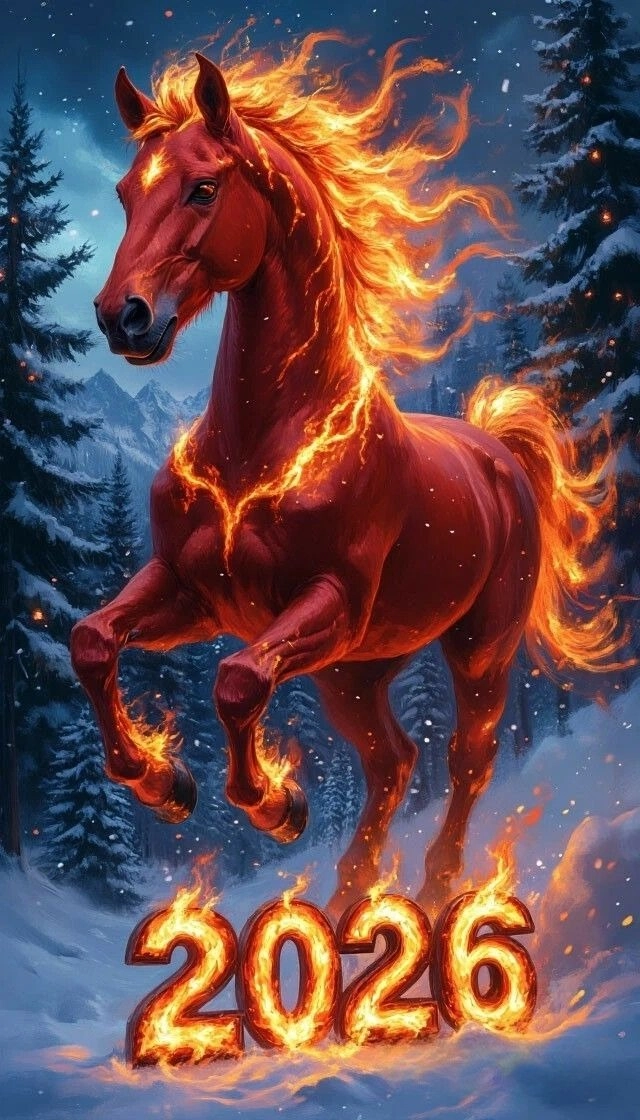 Pattern ngựa đỏ tết lặp lại cho thiết kế đồ họa