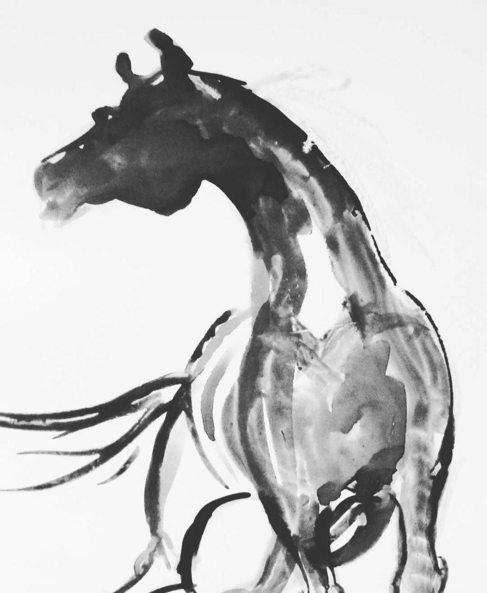 Ngựa thủy mặc bính ngọ trong dáng vẻ phi nước đại