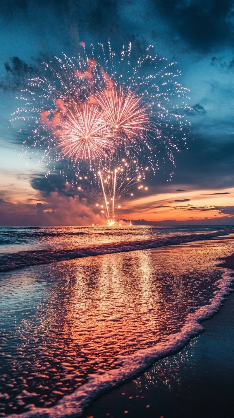 Cảnh pháo hoa rạng rỡ đón xuân rộn ràng