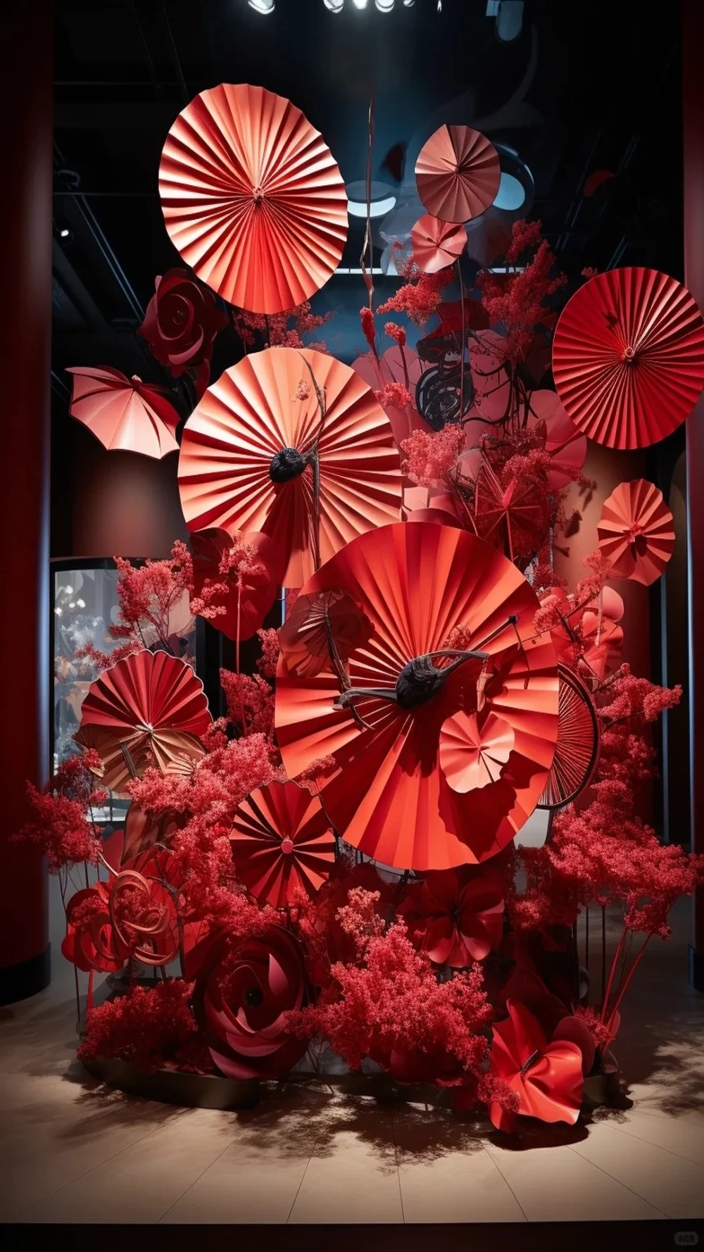 Phong cách tối giản nhưng sang trọng với Hình nền quạt giấy đỏ đơn giản