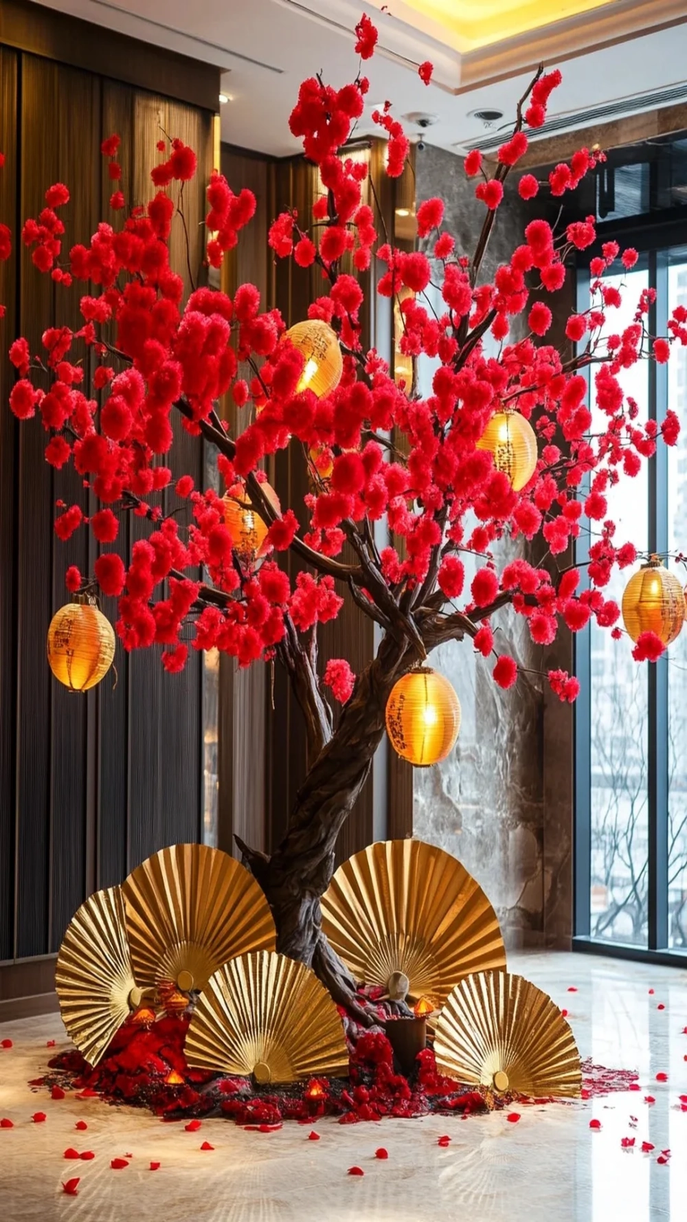 Chụp ảnh Tết ấn tượng với Hình nền quạt trang trí chụp ảnh